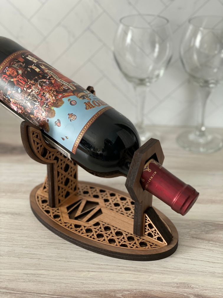 Wine Bottle Holder with Monogram